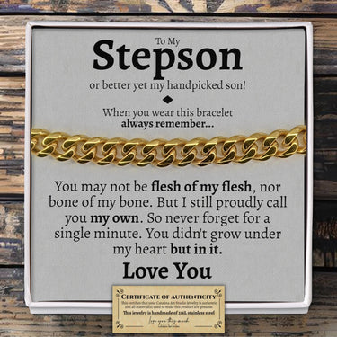 To My Stepson Classic Cuban Bracelet - Love You This Much
